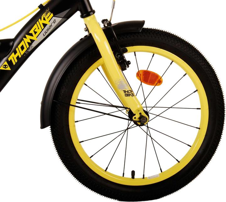 Image du produit Volare Vélo enfant Thombike - Garçons - 18 pouces - noir-jaune - freins à deux mains (18")