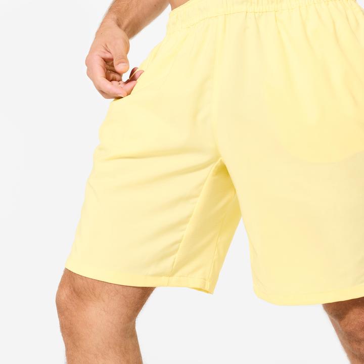 Image du produit Domyos Short de fitness avec poches zippées, jaune pastel (M)