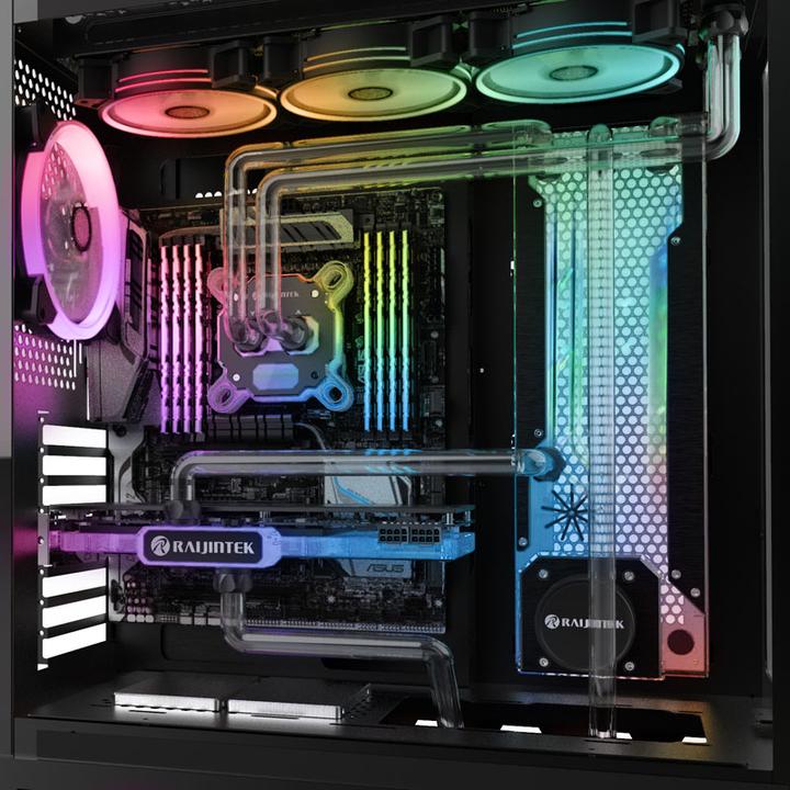 Actual product image Raijintek ACHERON 360 D5 EVO RBW Distro Plate - Acrylic, D-RGB