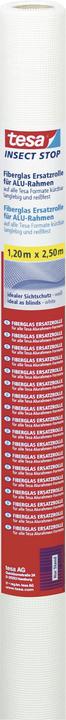 Produktbild tesa Insektenschutz Alu COMFORT Ersatzrolle aus Fiberglas-Gewebe, für Fenster & Türen, ohne Bohren (120 x 250 cm)