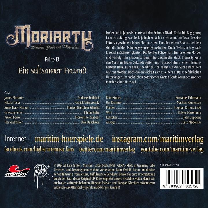 Actual product image Moriarty 13 - A Strange Friend (Andreas happy, Patrick Winczewski, Marion Gretchen Schmitz, German)
