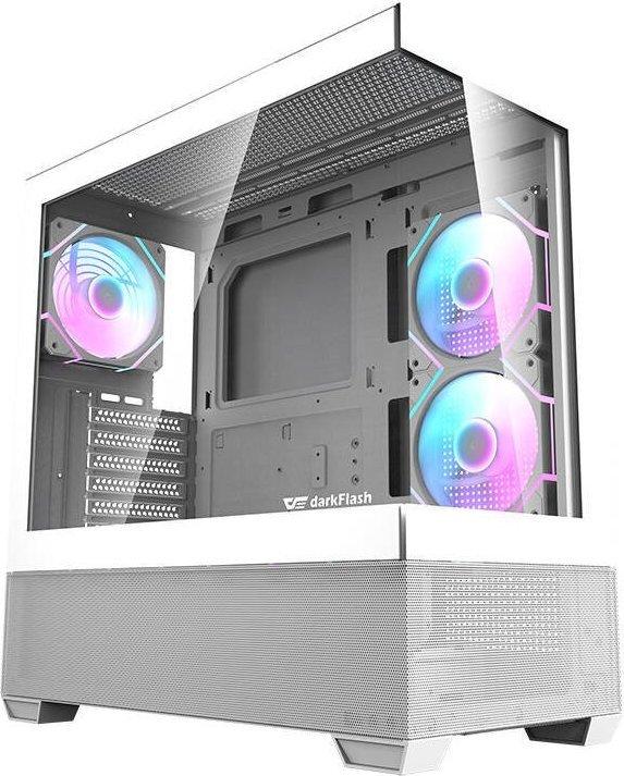 Actual product image Darkflash Tech Computer case DS900 AIR (white) + 7 ARGB fans (ATX)