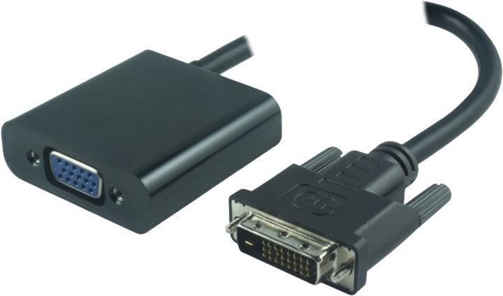 Actual product image MicroConnect Adapter AV DVI-D - D-Sub (VGA) black (DVIDVGA) (DVI, VGA, 25 cm)