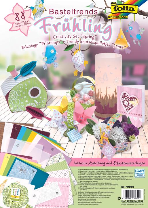 Produktbild Folia Bringmann 1930 - Basteltrends "Frühling" 88 Teile - Kreativset für Kinder und Erwachsene mit v