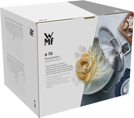 Produktbild WMF Kochtopf Dampfgarer 16cm klein Metalldeckel 1,2l Mini Edelstahl Induktion (16 cm, Dampfkochtopf, Edelstahl)