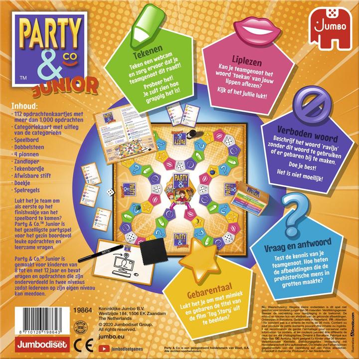 Produktbild Jumbo 19865 - Party & Co. Junior, Partyspiel, für 4-20 Spieler, ab 8 Jahren (DE-Ausgabe) (Deutsch)