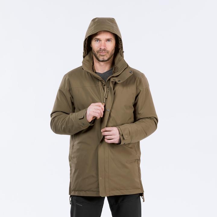 Quechua Parka Winterjacke Herren warm bis -10 °C wasserdicht Winterwandern - SH500 blau