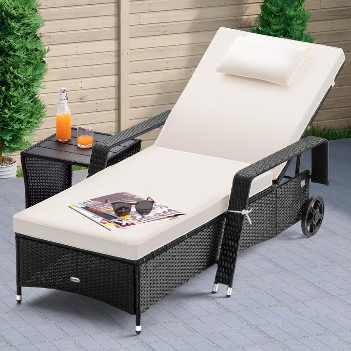Produktbild Casaria Polyrattan Gartenliege (193 cm)