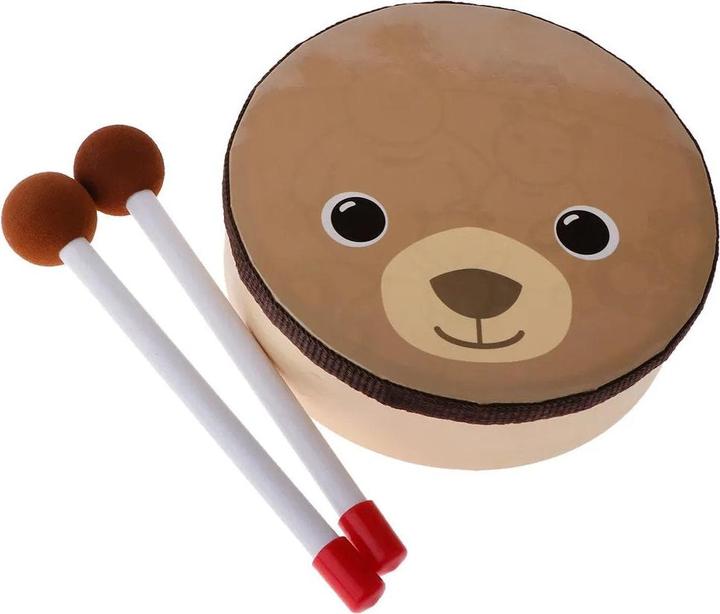 Produktbild Activity Board Baby Bärentrommel, Miniatur Kindertrommel, Holztrommel, kleines Musikerspielzeug