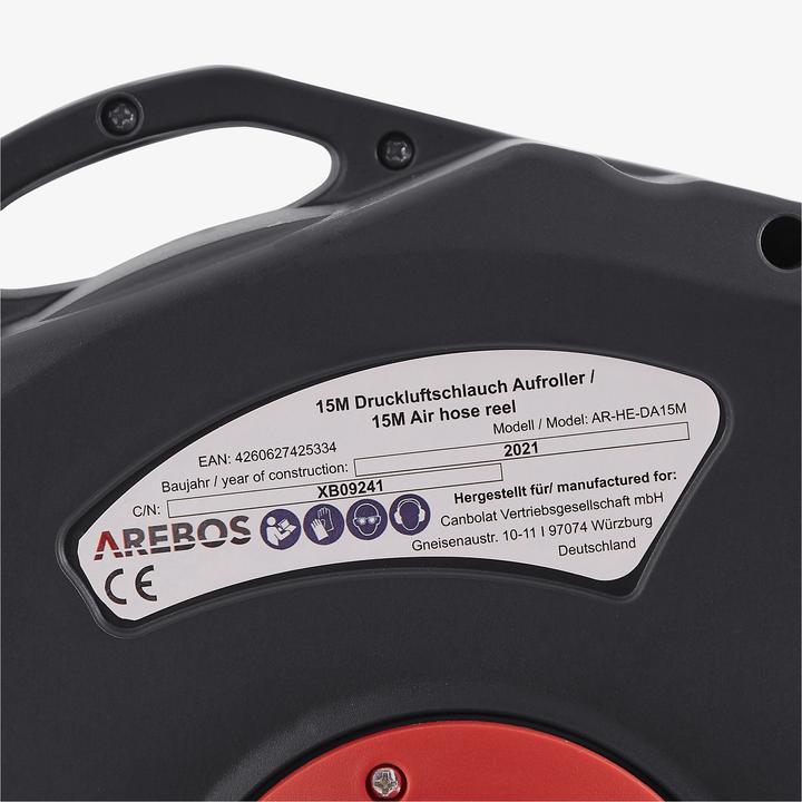 Actual product image Arebos Compressed Air Hose Reel 20M - Grey (10 m)