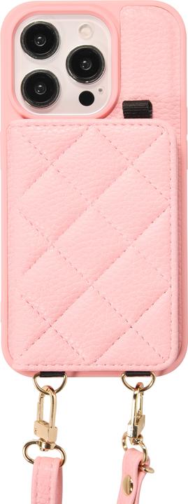 Image du produit PhoneLook Coque Cuir matelassé avec miroir et compartiment carte inclus grande lanière amovible (Apple iPhone 15 Pro Max)