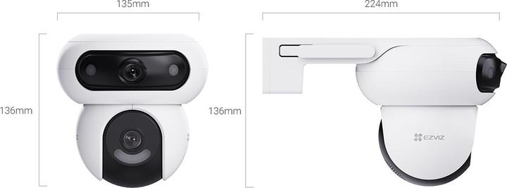 Actual product image EZVIZ Webcam Camera | CS-H90 | 4 MP+4 MP | 2.8/6mm | IP65 | H.264/H.265 | Micro SD, Max. 512 GB