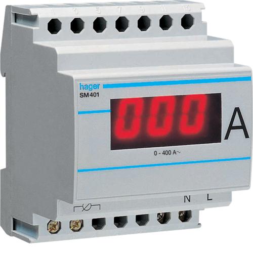 Image du produit Hager HAG SM401 Ampèremètre numérique 0-400A AC mesure du transformateur 4PLE