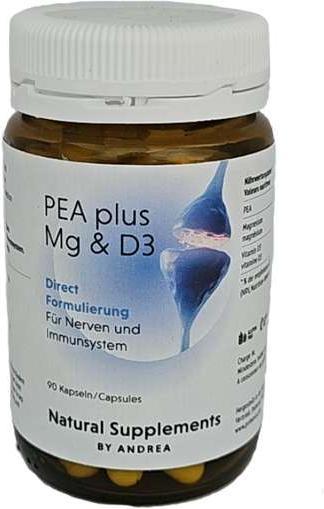 Actual product image Natural Supplements by Andrea PEA & Mg, D3 direct (90 Piece, Capsules, 147 g)