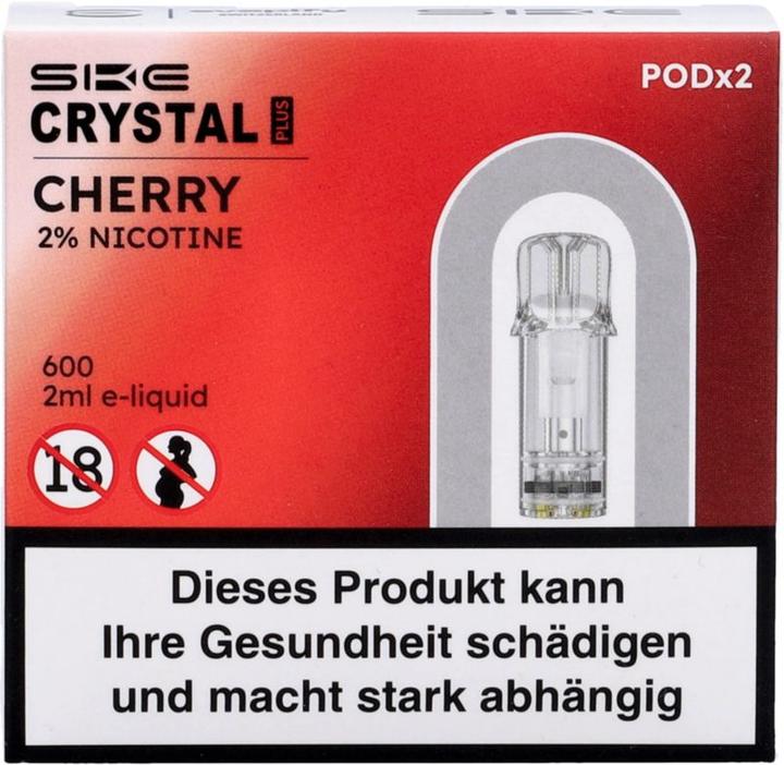 Produktbild SKE Crystal Plus Cherry Ice - E-Pod-Nachfüllung - 2 Stk. à 2 ml (Kirsche)