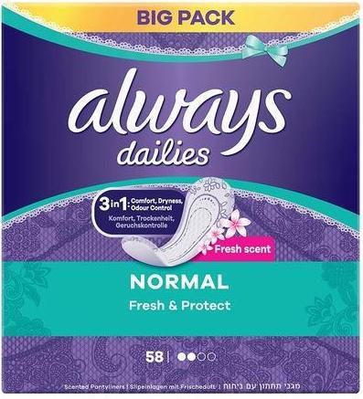 Produktbild MGA Dailies Fresh and Protect Normal Fresh Slipeinlagen 58 Count (1 x)