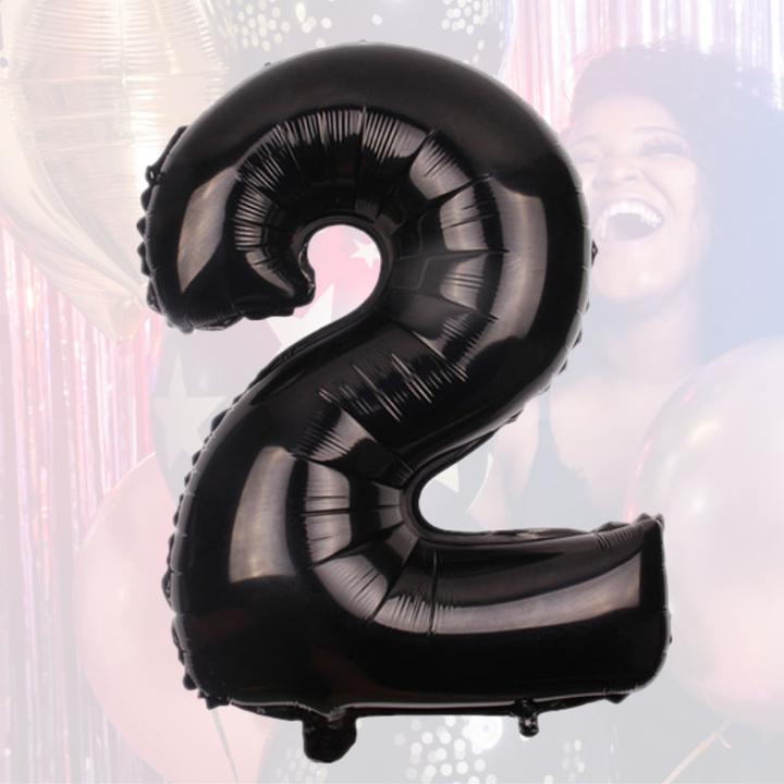 Image du produit Hermex Ballon Chiffre 2 Noir Ballon de baudruche hélium 40cm (1 x)