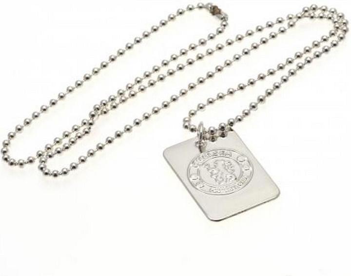 Chelsea FC versilbertes Dog Tag und Kette (100% Metall)