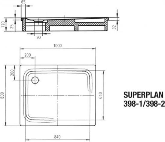 Actual product image Kaldewei Superplan Classic 398-1 80x100cm