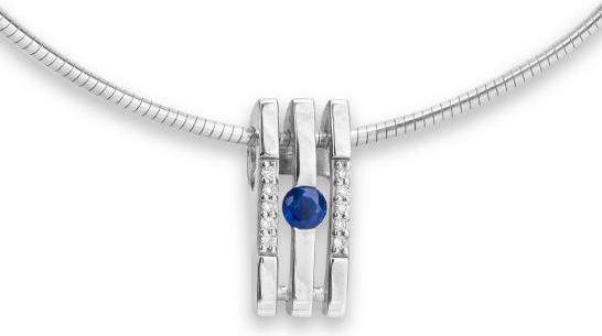 Breuning ANHÄNGER - E.SAFIR/Brill. 0,065 Ct. H/si (750/18 K Gold)