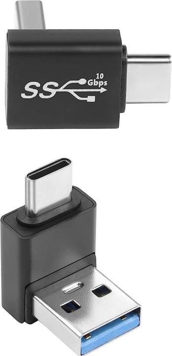 Produktbild PowerGuard USB-A zu USB-C 90 Grad Winkel nach unten Adapter (male/male) (USB 3.1)