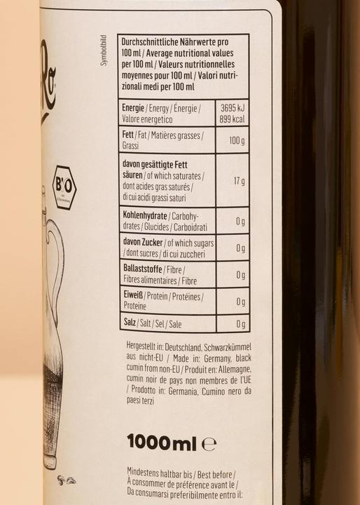Image du produit KoRo Huile de cumin noir (1000 ml)