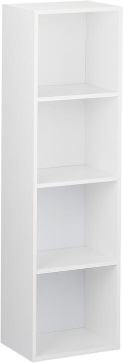 Actual product image Relaxdays White Bookcase, 4 Tiers (30 x 23 x 106 cm)
