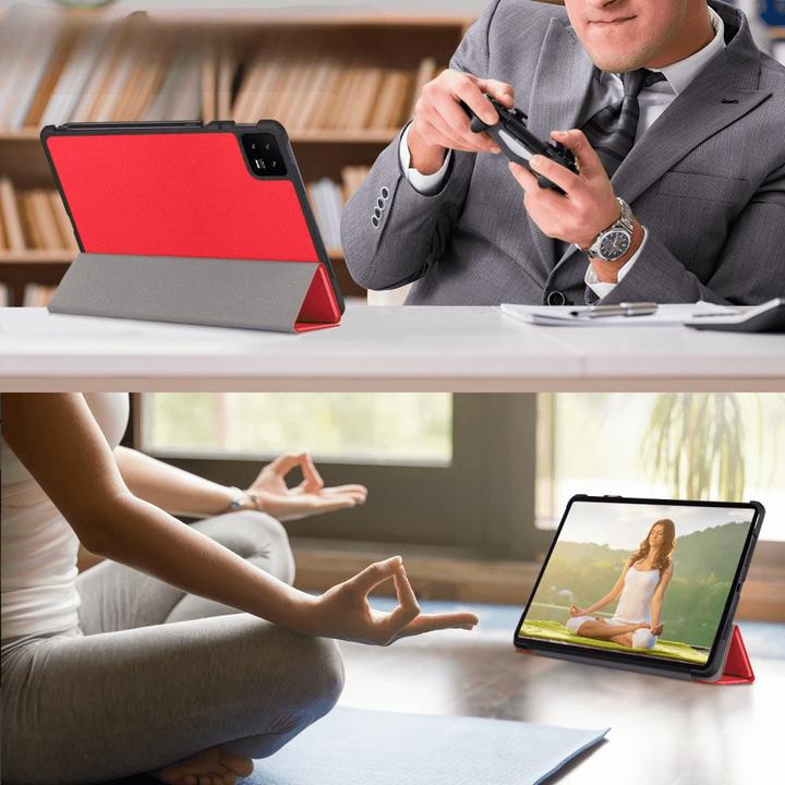 Actual product image Cover-Discount Xiaomi Pad 6 - Tri-fold Smart Case red (Xiaomi Pad 6, Xiaomi Pad 6 Pro)