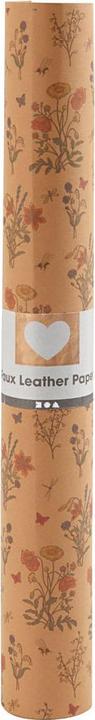 Immagine prodotto Creativ Company Carta in ecopelle marrone con stampa floreale, 1m (350 g/m², 1 x)