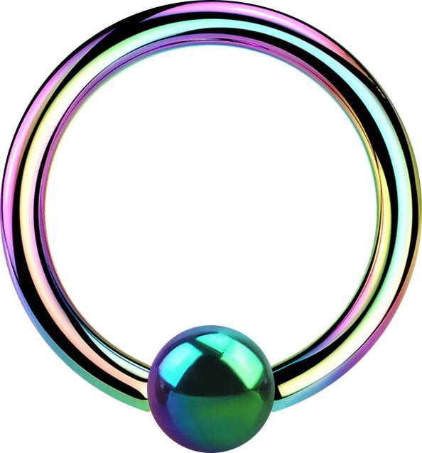 Star Piercing Micro Ball Closure Ring farbig mit Titanium Schicht (Chirurgenstahl 316L, Messing)