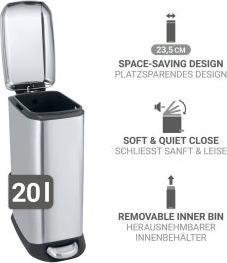 Immagine prodotto Wenko Design del cestino a pedale Easy-Close (20 l)