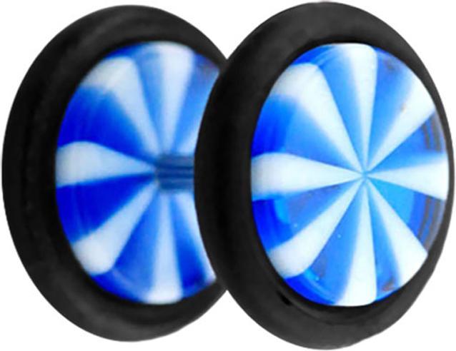 Produktbild Star Piercing Fake Plug Twistet blau (ohne Messing, Acryl)