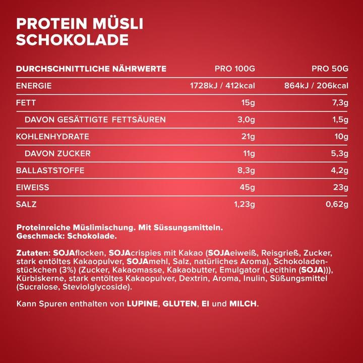 Nährwerte und Zutaten IronMaxx Protein Müsli (2000g Beutel) (2000 g)