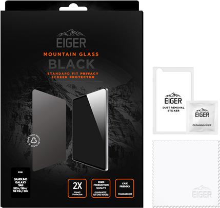 Actual product image Eiger Privacy Sichtschutz-Glas Standard Fit Mountain Glass Tablet Black (1 Piece, Galaxy Tab S8+, Galaxy Tab S9+, Galaxy Tab S9 FE+, Galaxy Tab S10+)