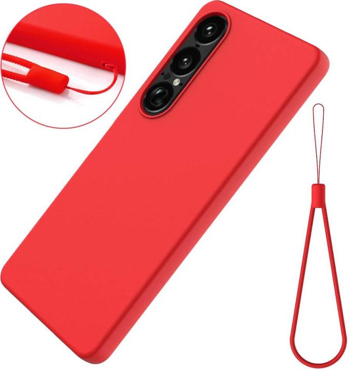 Produktbild Cover-Discount Sony Xperia 1 VII - Silikon Gummi Hülle mit Riemen (Sony Xperia 1 VI)
