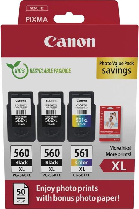 Actual product image Canon PG-560XLx2/CL-561XL (M, C, Y, FC)