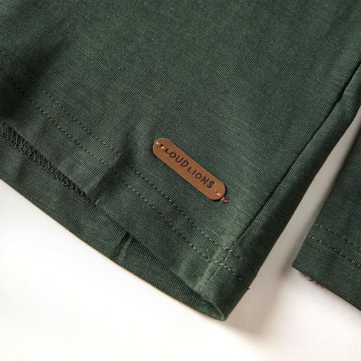 Immagine prodotto VidaXL Camicia a maniche lunghe per bambini verde scuro 116,Materiale: 100 (116)