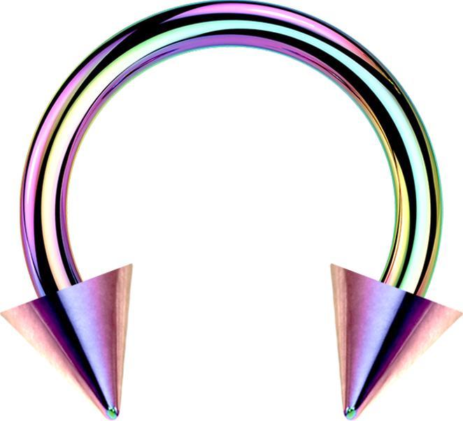 Produktbild Star Piercing Micro Circular Barbell farbig mit zwei Cones (Titan G23, ohne Messing)