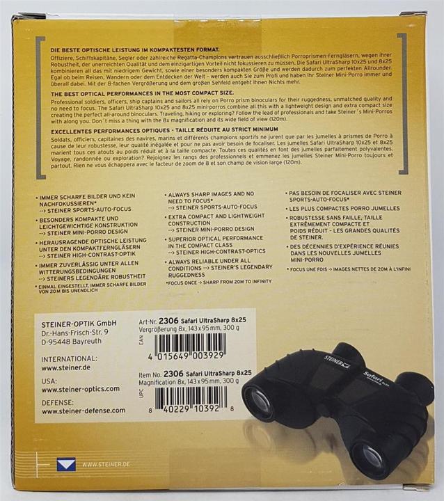 Image du produit Steiner Jumelles Safari Ultrasharp 8x25 (8 x, 25 mm)