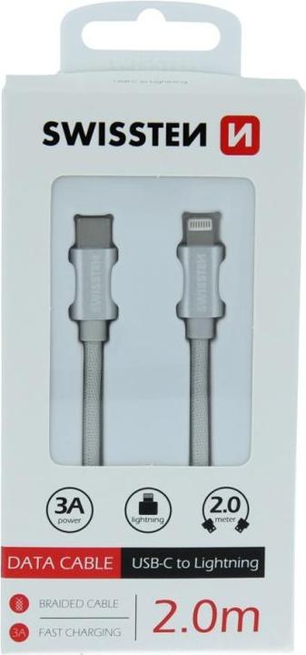Produktbild Swissten Textile Universal Quick Charge 3.1 USB-C to Lightning Data and Charging Cable 2m (2 m)