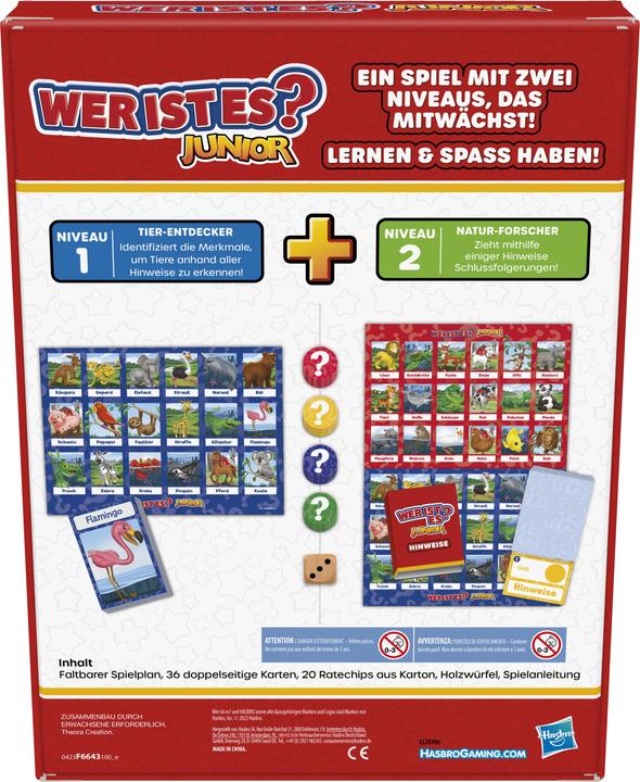Productafbeelding Hasbro Gaming Wie is het? Junior bordspel voor kleuters en kinderen, Wie is het? Spel voor jongere kinderen, Das (Duits)
