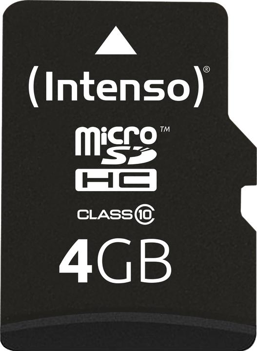 Produktbild Intenso microSD Class 10 (4 GB, microSDHC, U1)