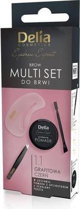 Actual product image Delia Cosmetics Eyebrow Multiset Black Brow Tweezers Eyebrow Pomade Stencils Eyebrows Shape Guarante