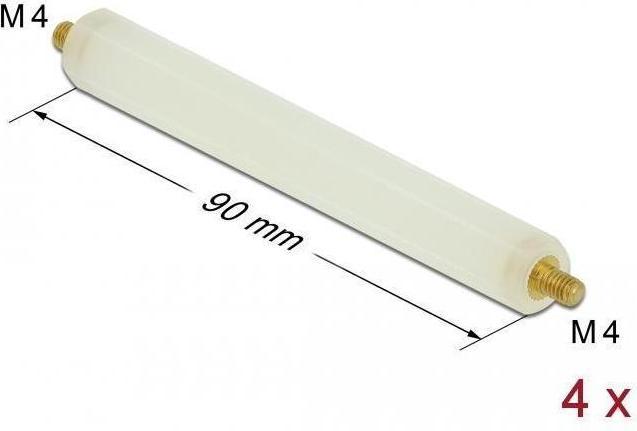 Actual product image Delock Spacer M4 x M4, hexagonal, external / external, 90 mm natural 4 pieces