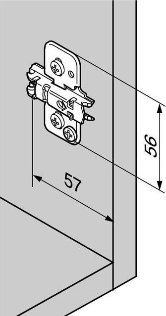 Actual product image Blum Cross mounting plates CLIP Centre wall mounting