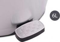 Produktbild Berilo Kunststoff-Abfalleimer mit Pedal silber 6l (6 l)