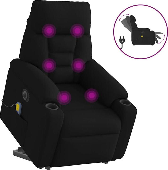 Immagine prodotto VidaXL Poltrona massaggiante elettrica con ausilio per la risalita, tessuto nero