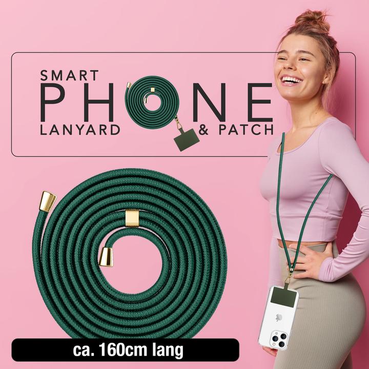 Actual product image Nalia Handyband + Pad für Hülle zum Umhängen, Karabinerhaken Anhänger aus Metall (gold)