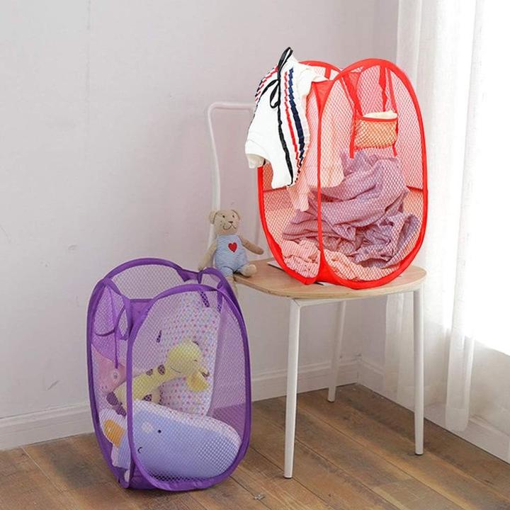 Produktbild König Design Pop Up Wäschekorb Wäschesack faltbar Aufbewahrungkorb Wäsche Tonne Sammler Box