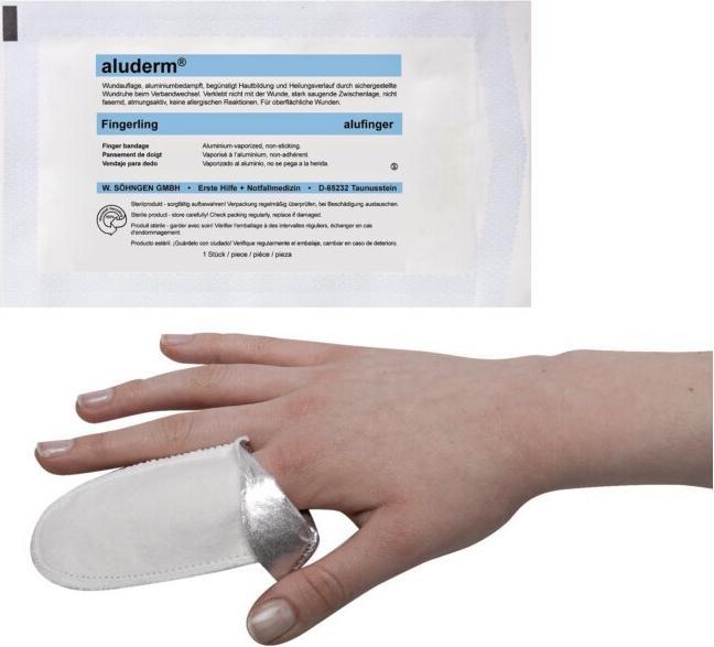 Actual product image Söhngen ® Tube dressing finger sterile polyester fleece aluminium vapourised white (1 x)